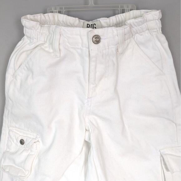 BDG White Denim Wide Leg Cargo Jeans Elastic Waist size 26 - Picture 3 of 7